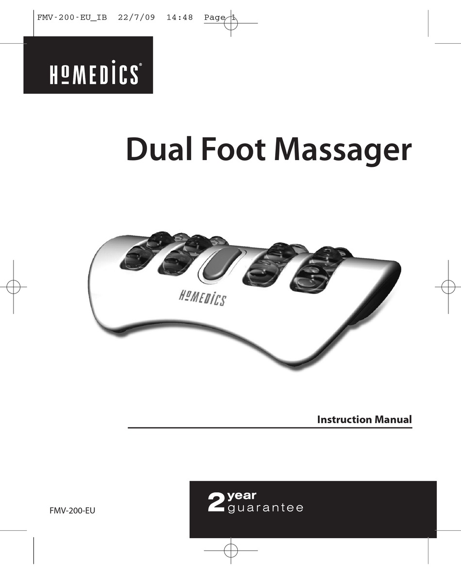 HOMEDICS DUAL FOOT MASSAGER INSTRUCTION MANUAL Pdf Download | ManualsLib