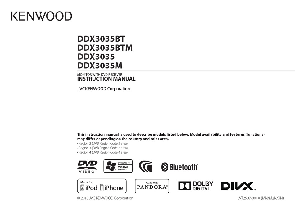 Kenwood Ddx3035bt Instruction Manual Pdf Download Manualslib