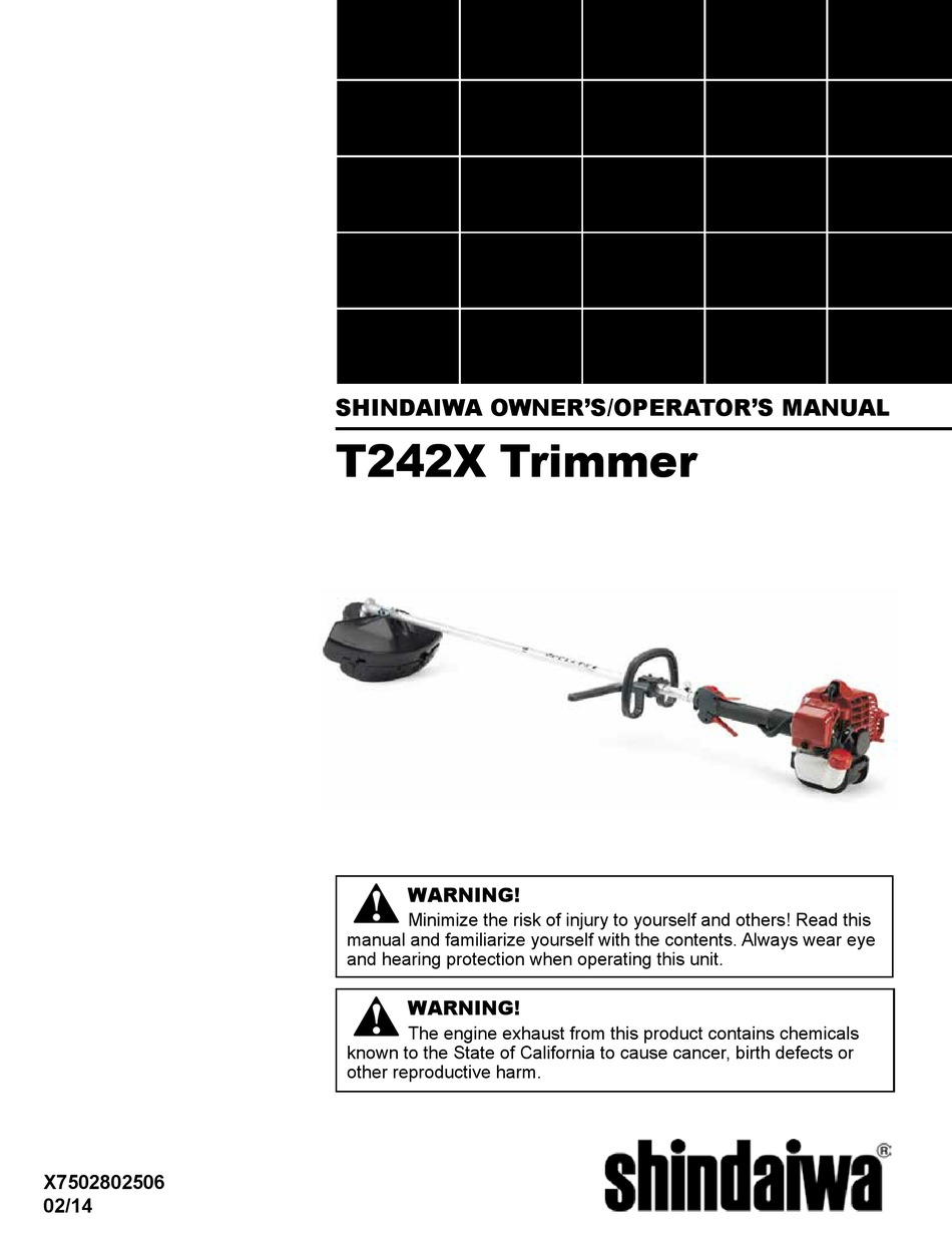 Shindaiwa T242x Ownersoperators Manual Pdf Download Manualslib 8677