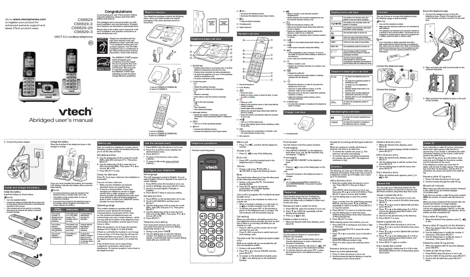VTECH CS6829 USER MANUAL Pdf Download | ManualsLib