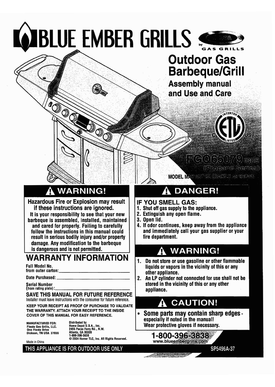 Fiesta Blue Ember Grill Fg50069 Parts Reviewmotors.co