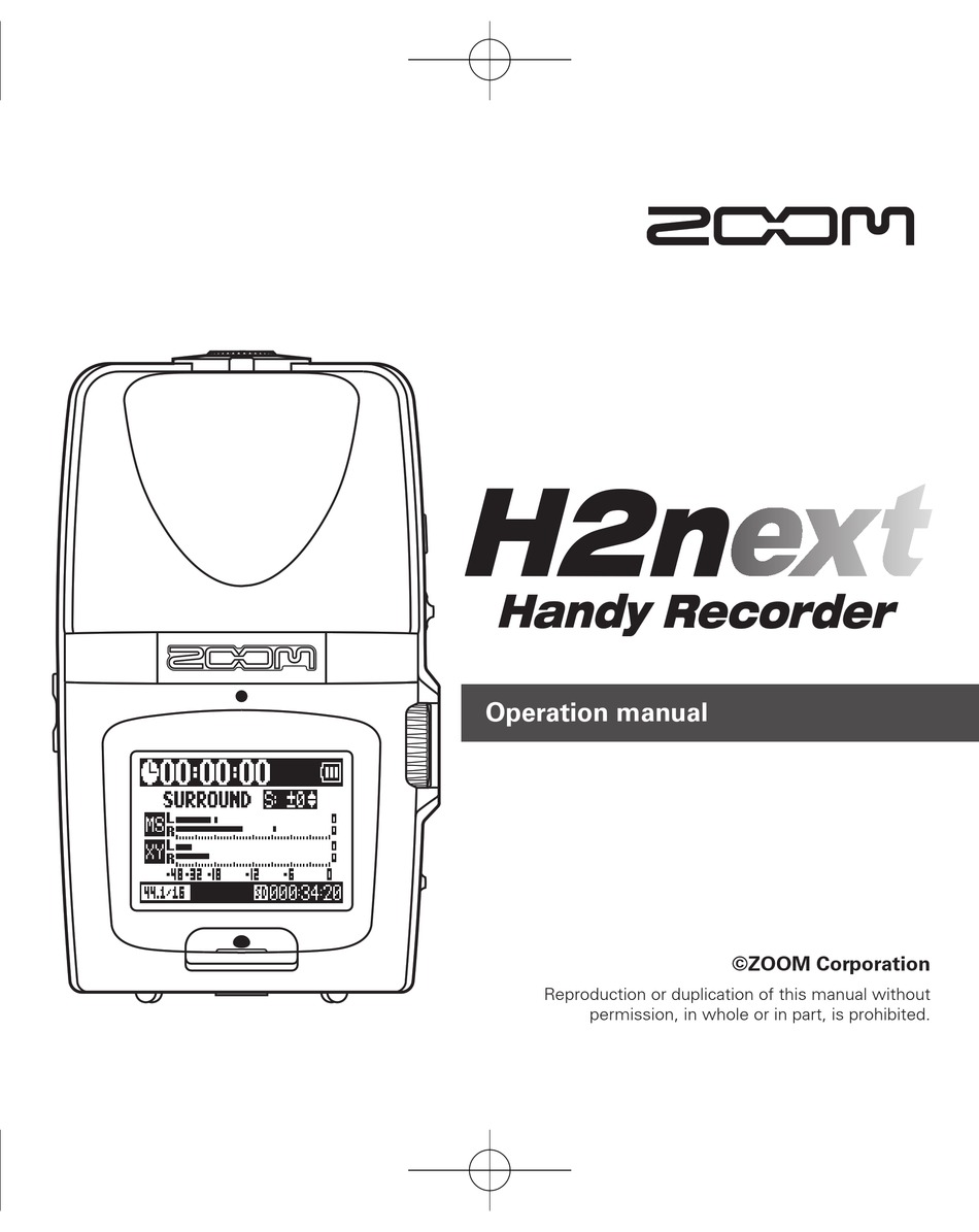 ZOOM H2NEXT OPERATION MANUAL Pdf Download | ManualsLib