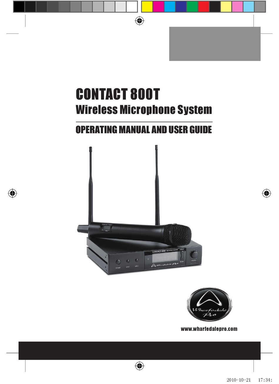 WHARFEDALE PRO CONTACT 800T OPERATING MANUAL AND USER MANUAL Pdf