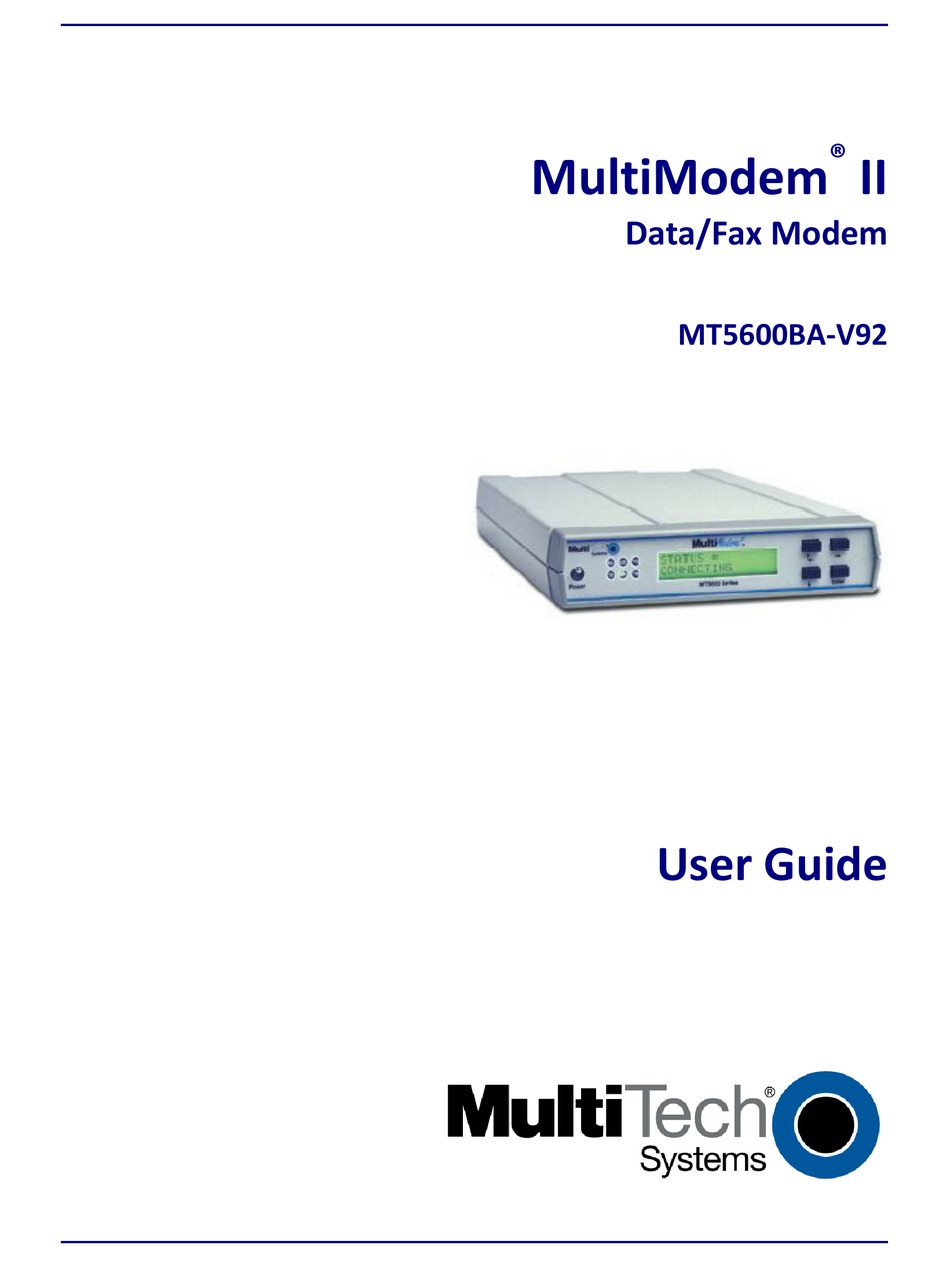 MULTITECH MULTIMODEM II MT5600BAV92 USER MANUAL Pdf Download ManualsLib