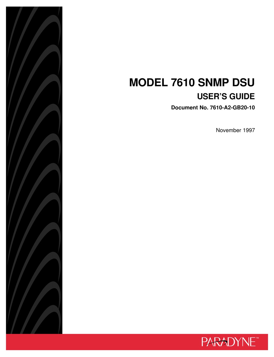 PARADYNE 7610 SNMP DSU USER MANUAL Pdf Download ManualsLib