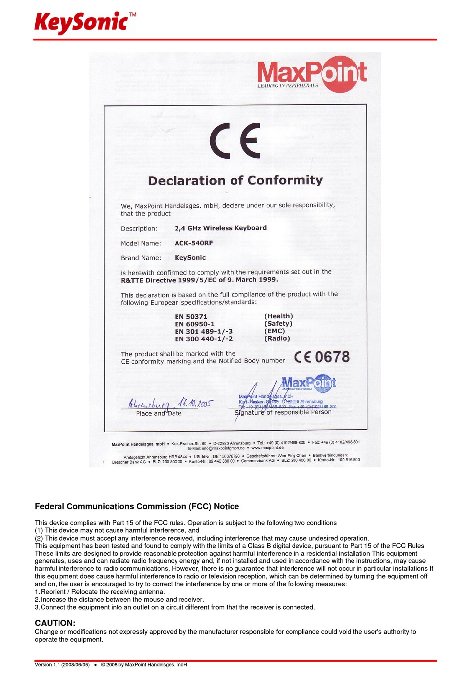 KEYSONIC ACK-540 RF OPERATION MANUAL Pdf Download | ManualsLib