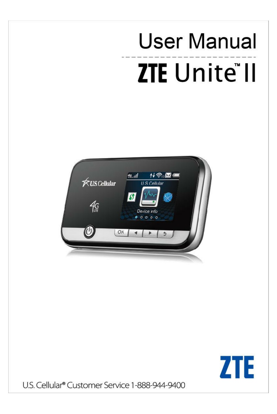 Hotspot ZTE MF275U Router with Voice US Cellular 4G LTE Up to 20 devices