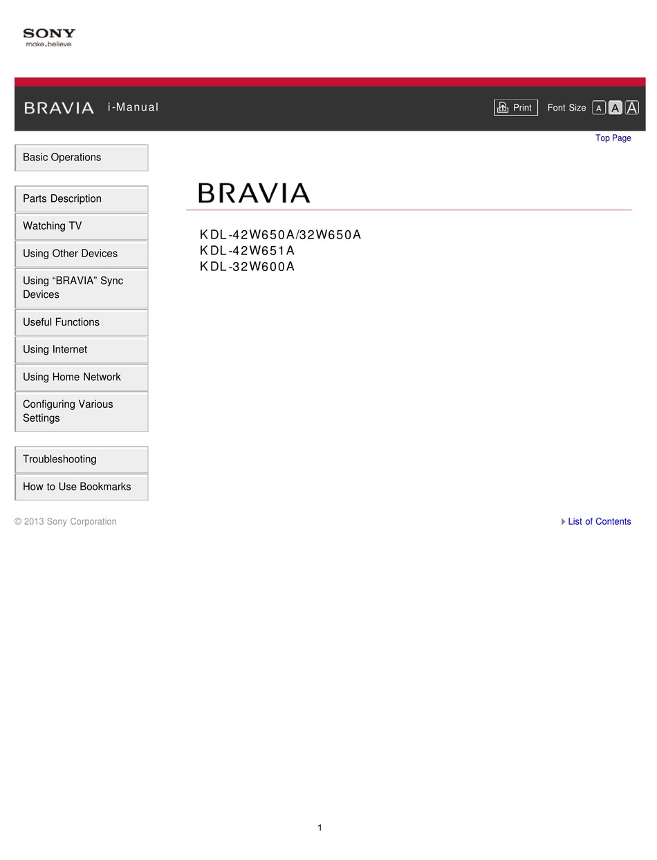 Setting Menu Language - Sony Bravia KDL-42W650A I-Manual [Page 145] |  ManualsLib