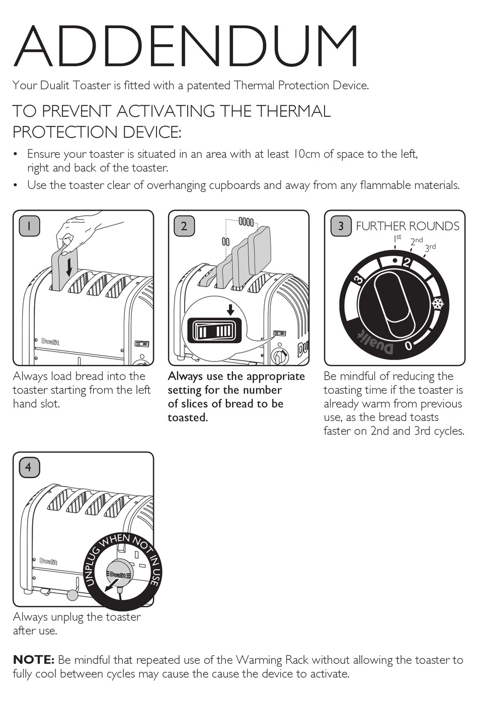 DUALIT TOASTER ADDENDUM Pdf Download ManualsLib