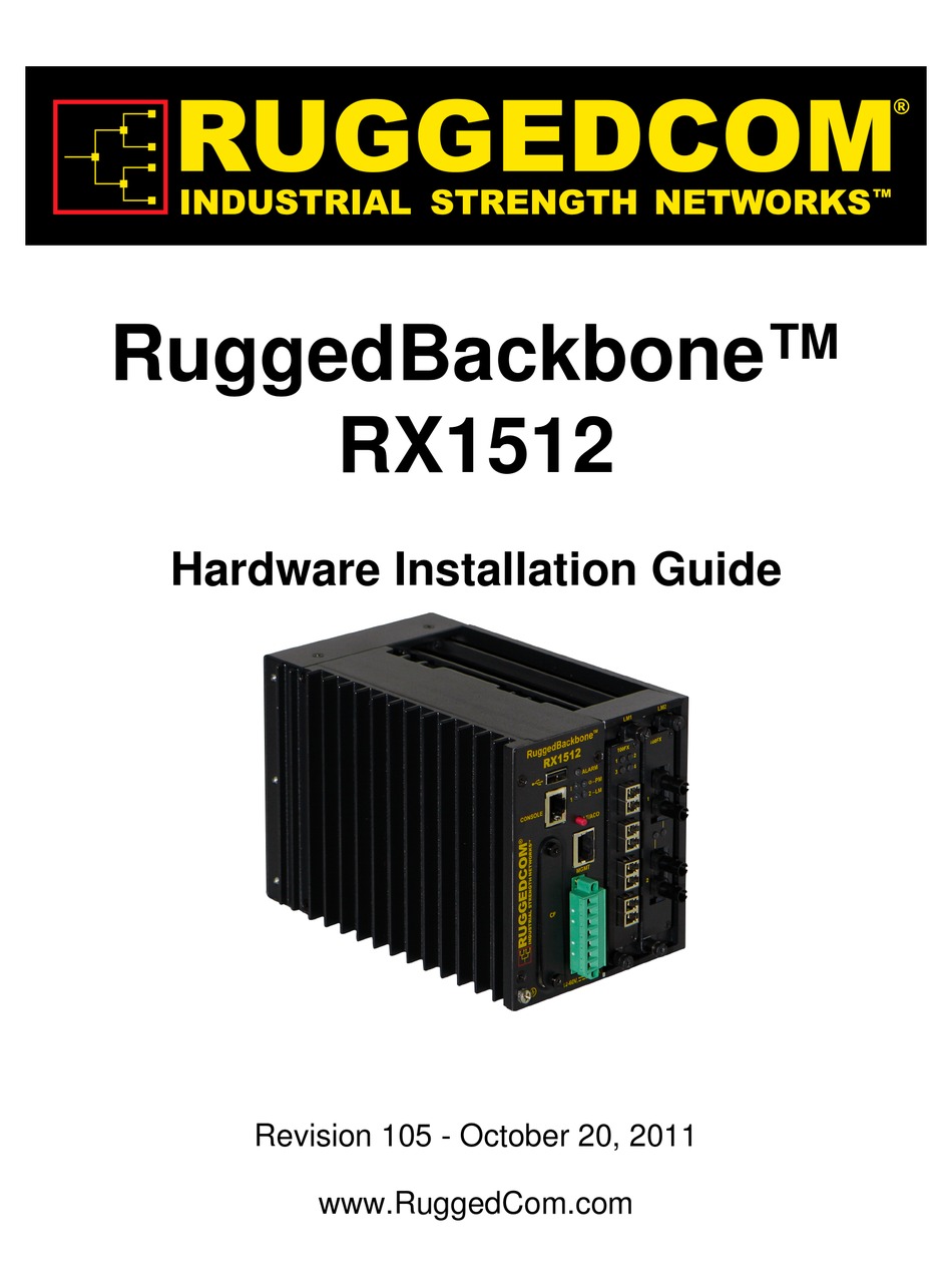 Ruggedcom Ruggedbackbone Rx1512 Hardware Installation Manual Pdf Download Manualslib