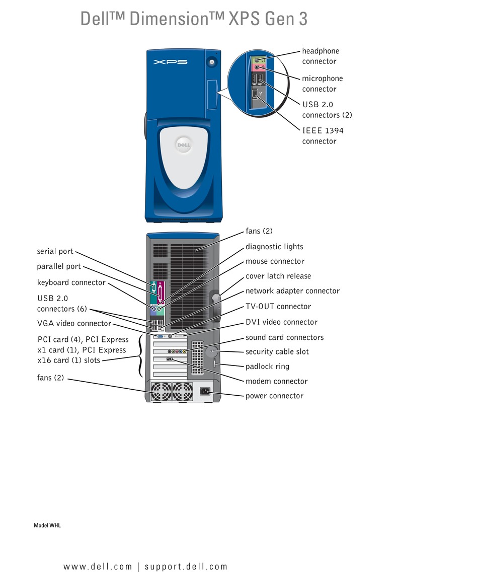 DELL DIMENSION XPS GEN 3 WHL USER MANUAL Pdf Download ManualsLib