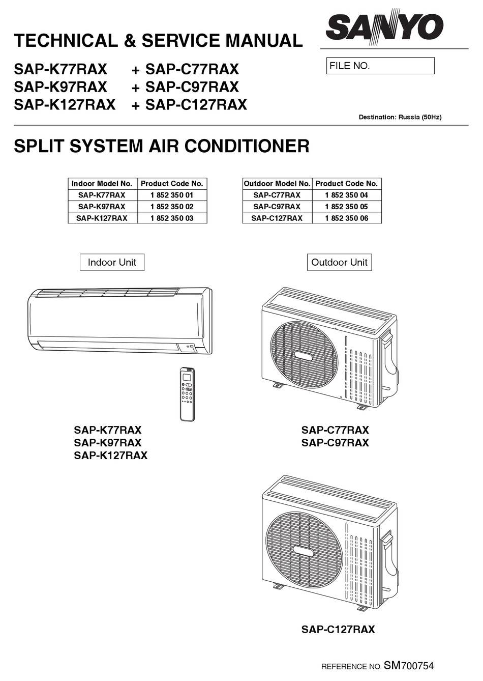 ac sanyo sap k57gax