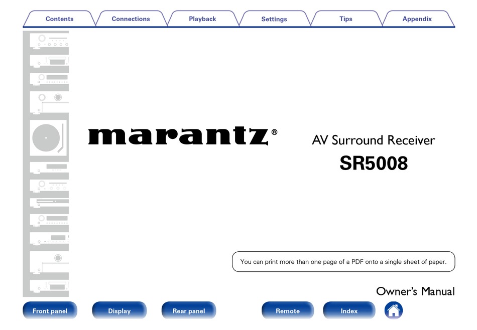 Marantz Sr5008 Owner S Manual Pdf Download Manualslib