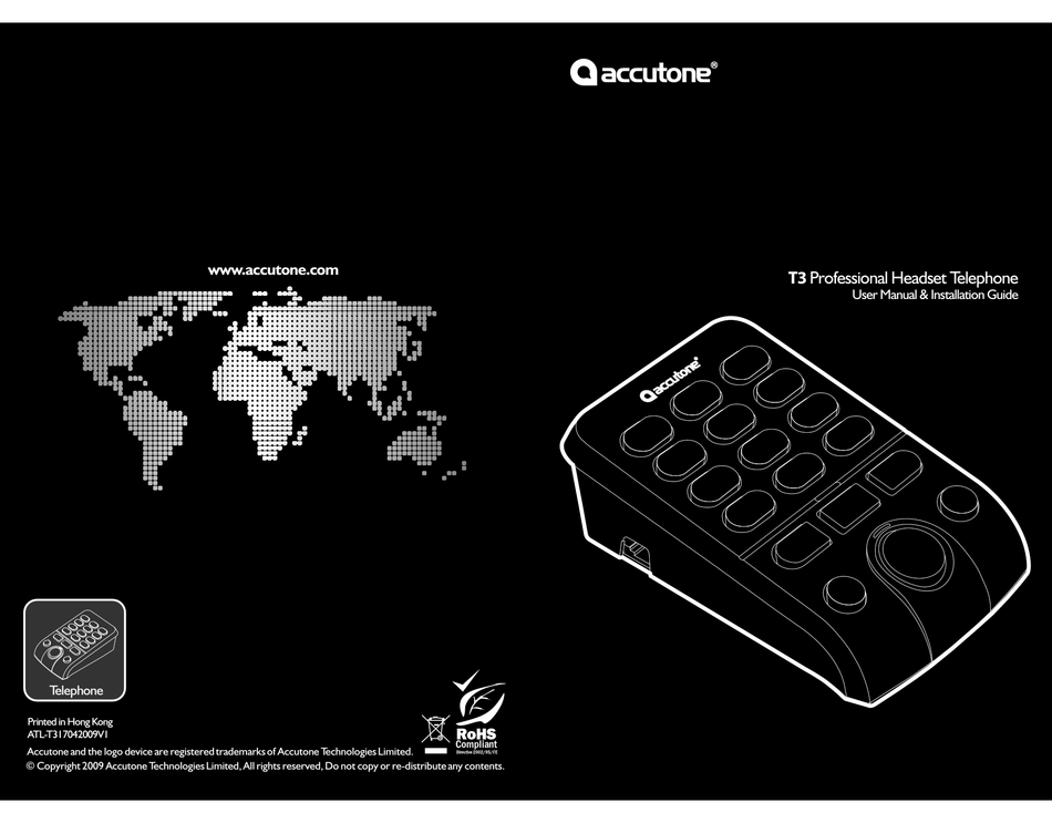 ACCUTONE T3 USER MANUAL & INSTALLATION MANUAL Pdf Download ManualsLib