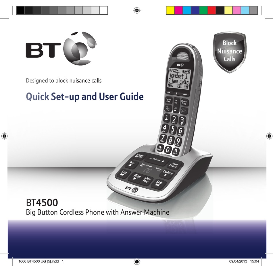 Bt Bt4500 Quick Setup And User Manual Pdf Download Manualslib