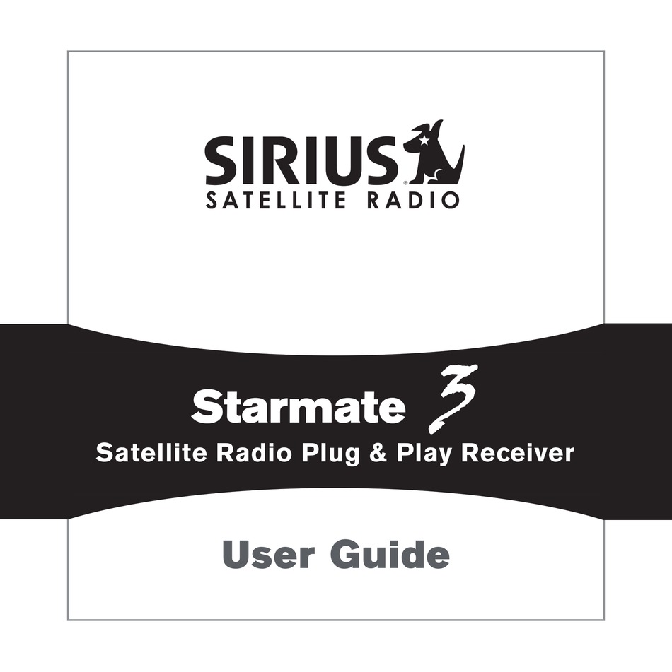 SIRIUS SATELLITE RADIO STARMATE 3 USER MANUAL Pdf Download ManualsLib