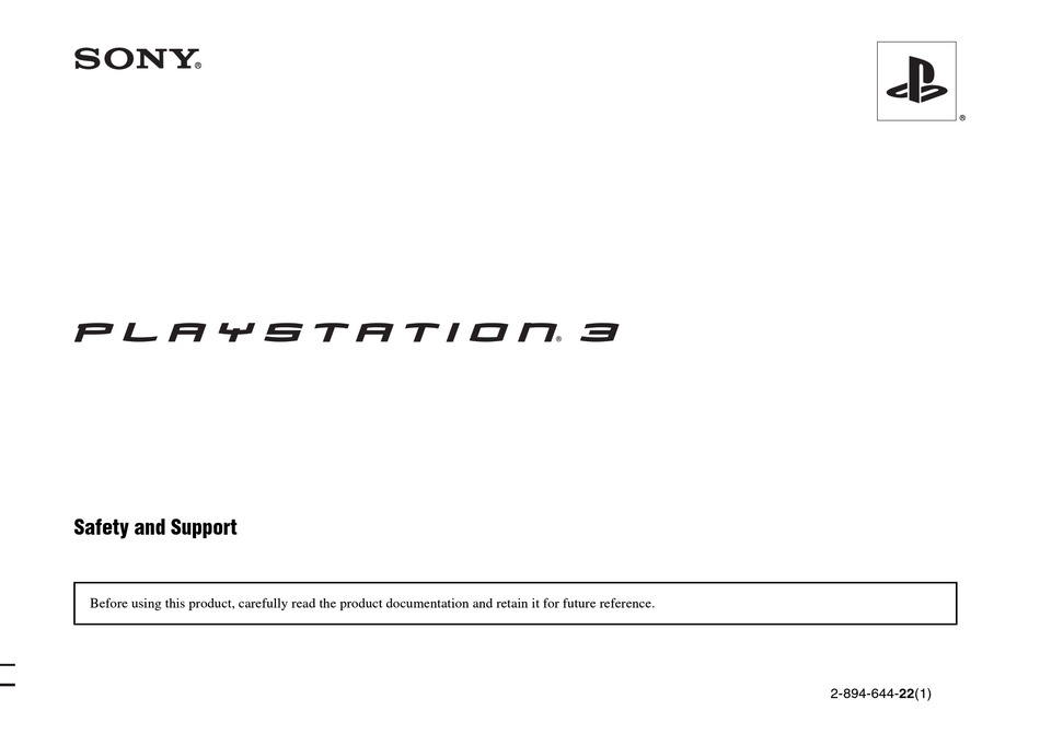 Aanvulling infrastructuur Microbe SONY PLAYSTATION 3 PS3 SAFETY AND SUPPORT Pdf Download | ManualsLib