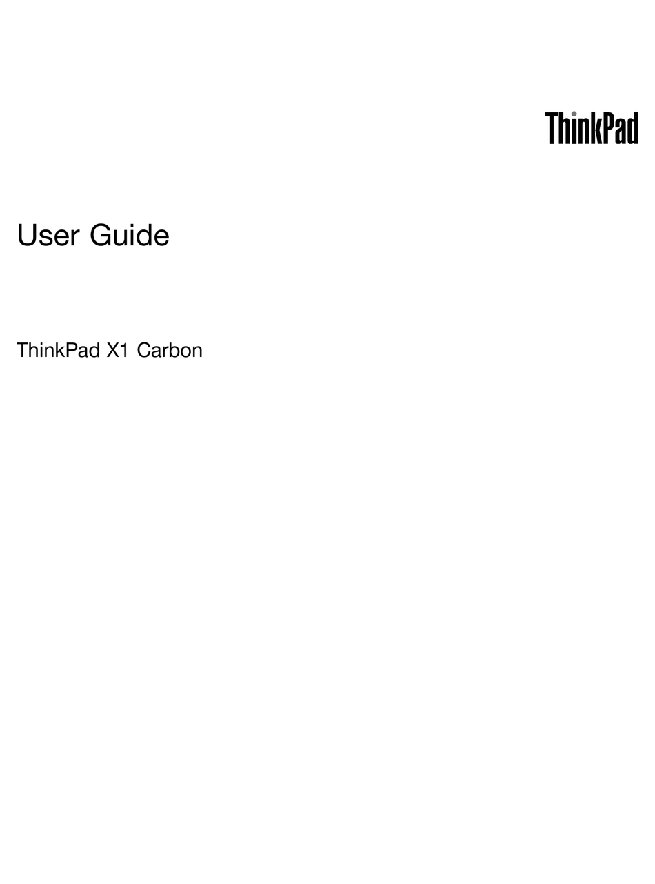 LENOVO THINKPAD X1 CARBON USER MANUAL Pdf Download  ManualsLib