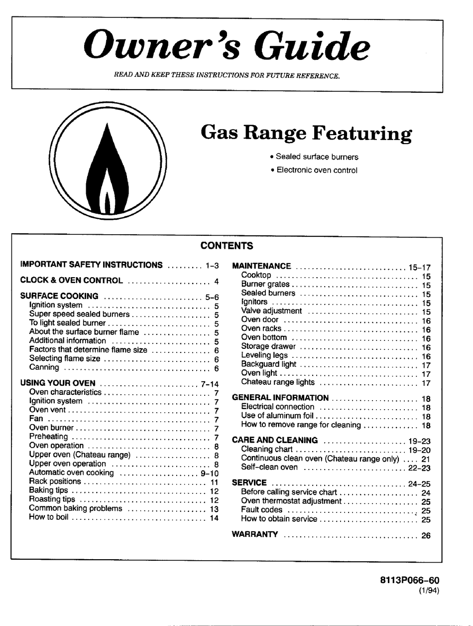 MAYTAG GAS RANGE FEATURING OWNER'S MANUAL Pdf Download ManualsLib