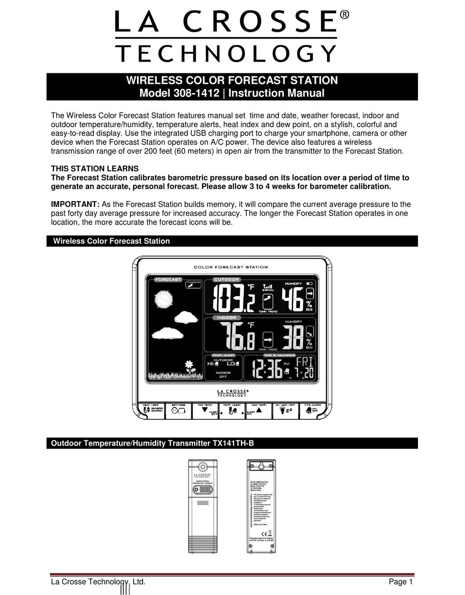 User manual La Crosse Technology 308-1414BV2 (English - 11 pages)