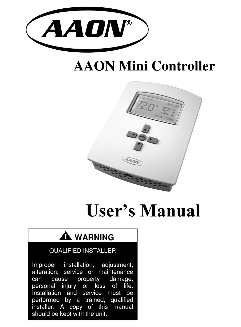 AAON MINI CONTROLLER USER MANUAL Pdf Download | ManualsLib