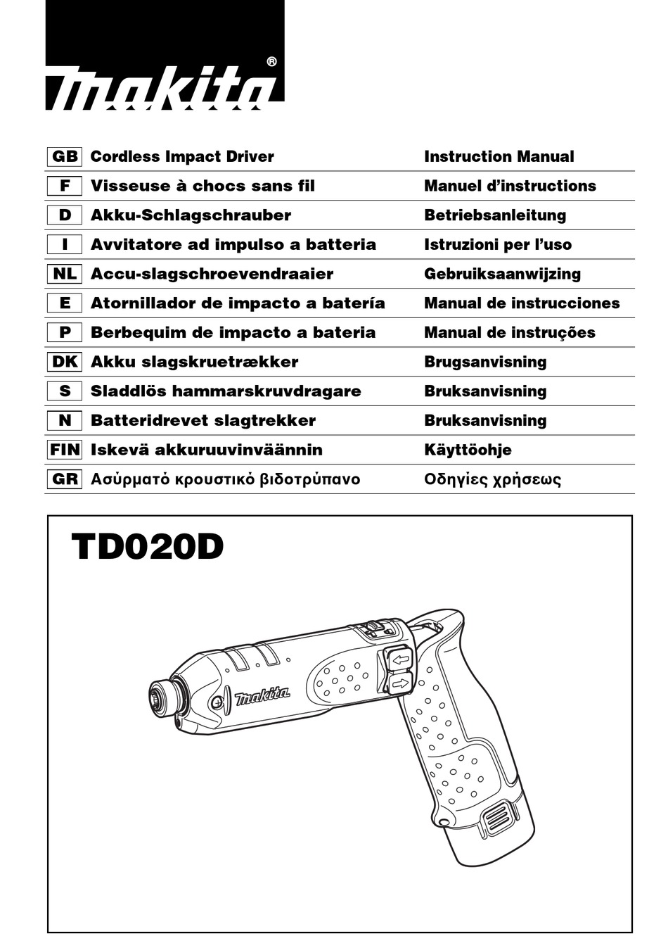 Td инструкция. Makita td020d. Отвертка Makita td20d. Sturm as3548f инструкция.