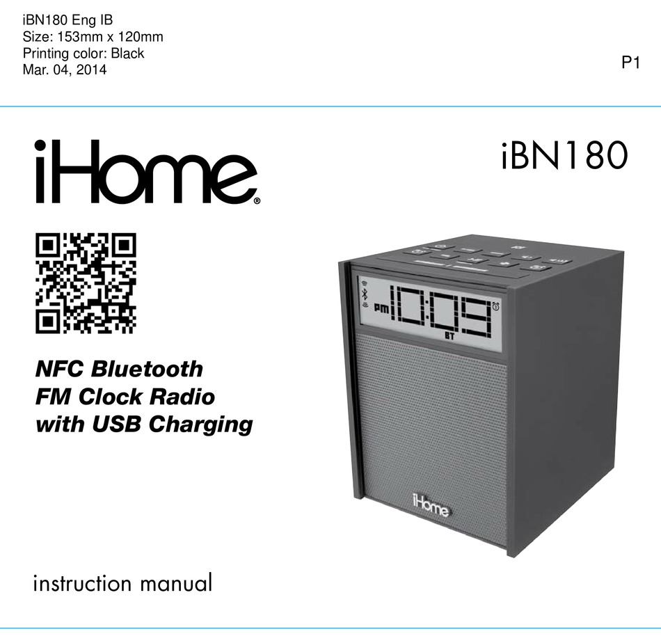 IHOME IBN180 INSTRUCTION MANUAL Pdf Download | ManualsLib