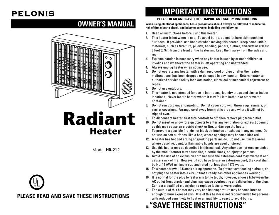 Pelonis Radiator Heater Manual - Krisroes Blog