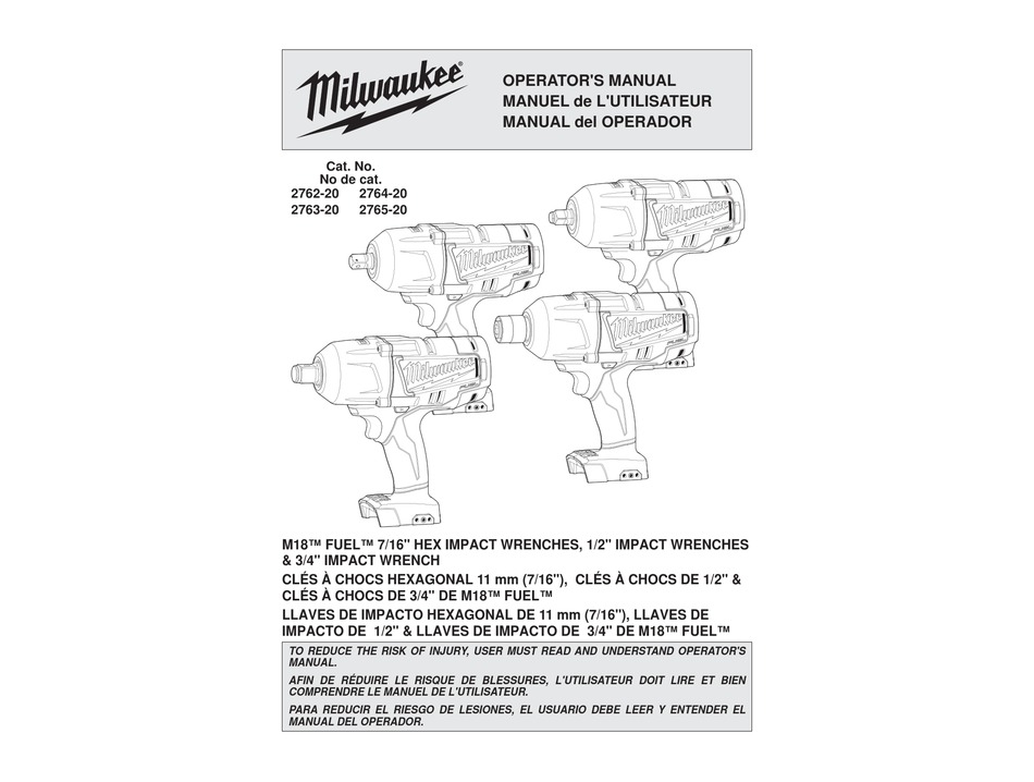 Milwaukee M18 Operators Manual Pdf Download Manualslib