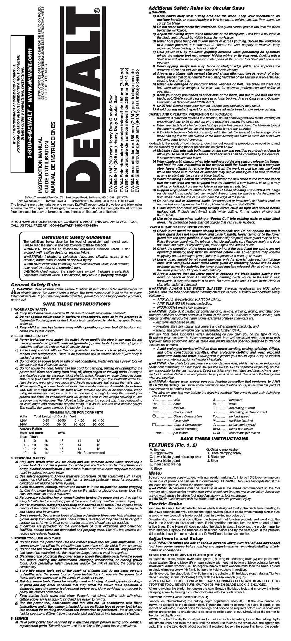 DEWALT DW364 INSTRUCTION MANUAL Pdf Download ManualsLib
