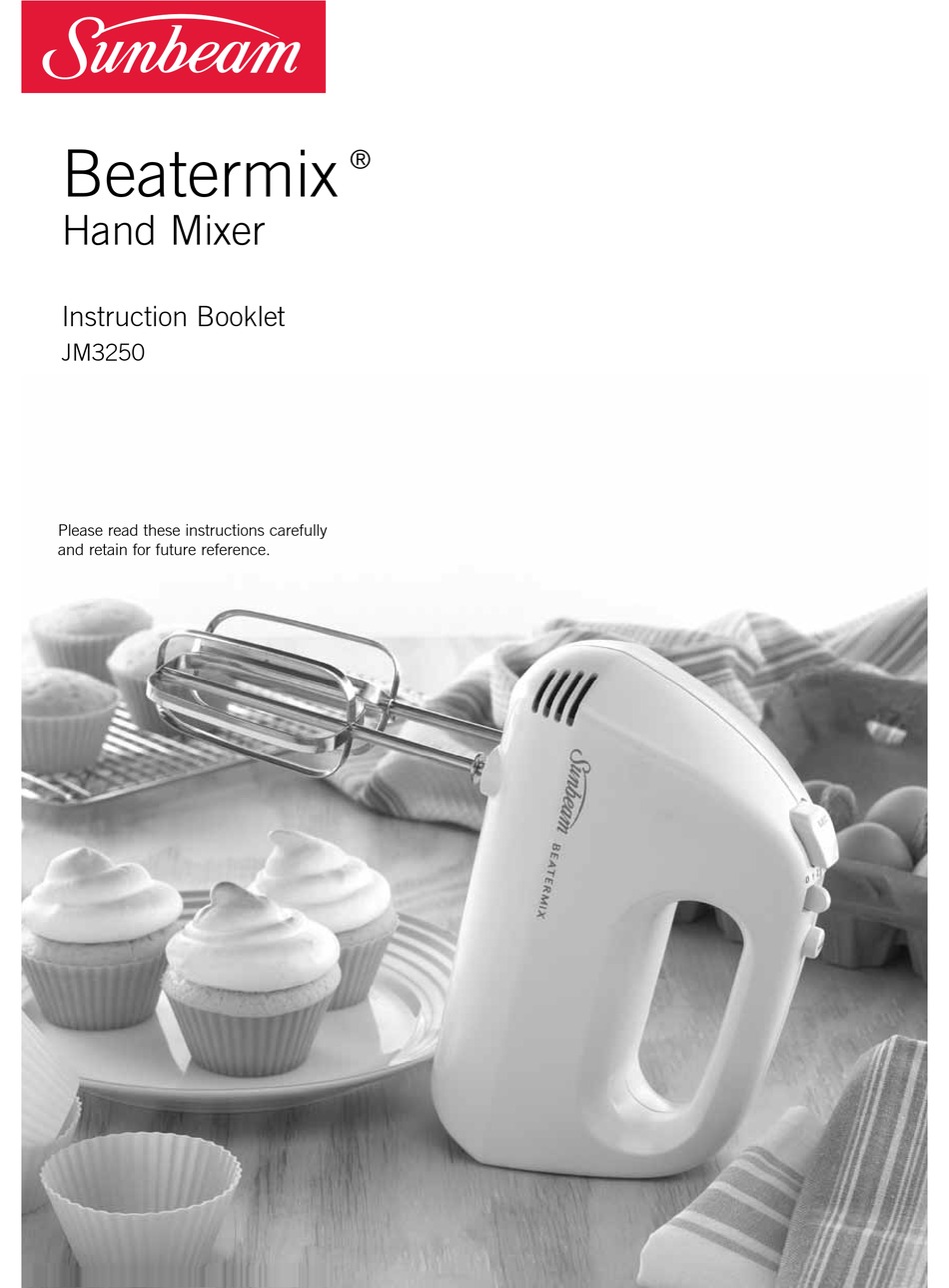 Sunbeam JMP2000BK Mixmaster Hand Mixer Instruction Manual