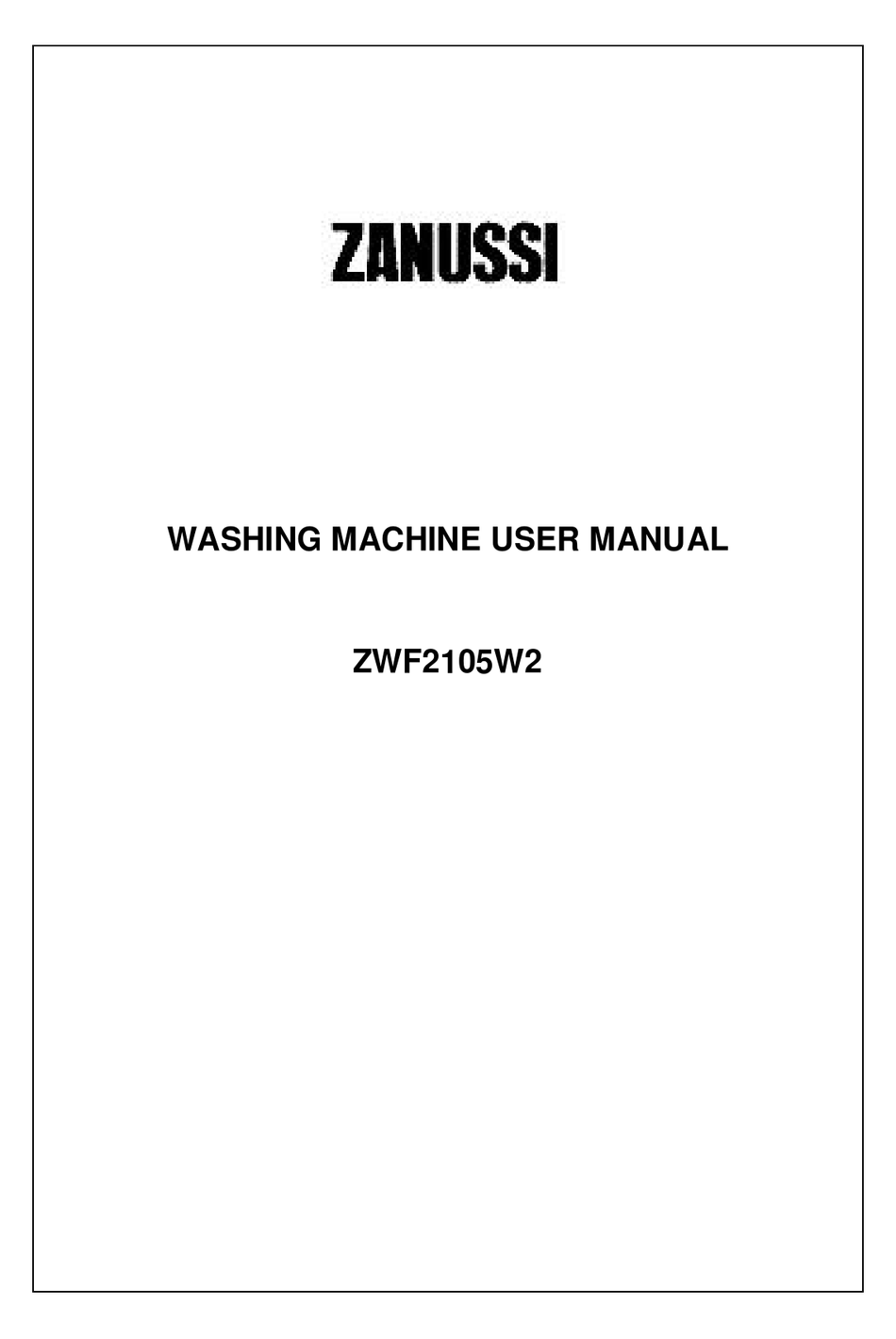 zanussi washing machine zwf2105w2