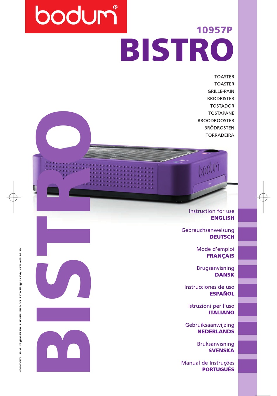 BODUM BISTRO 10957P INSTRUCTIONS FOR USE MANUAL Pdf Download ManualsLib