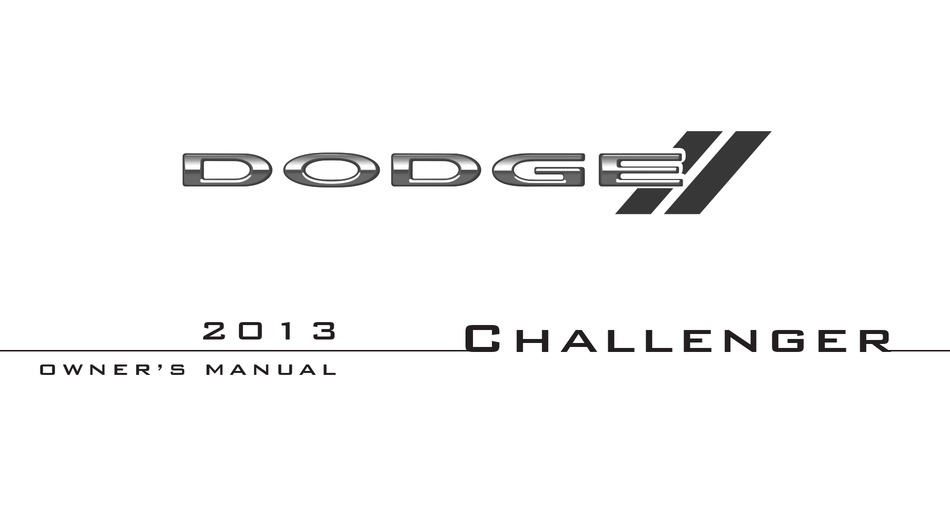 DODGE CHALLENGER 2013 OWNER'S MANUAL Pdf Download | ManualsLib