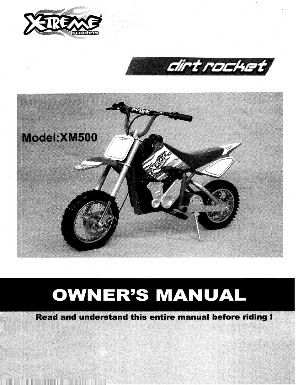 XTREME SCOOTER DIRT ROCKET XM500 OWNER'S MANUAL Pdf Download ManualsLib