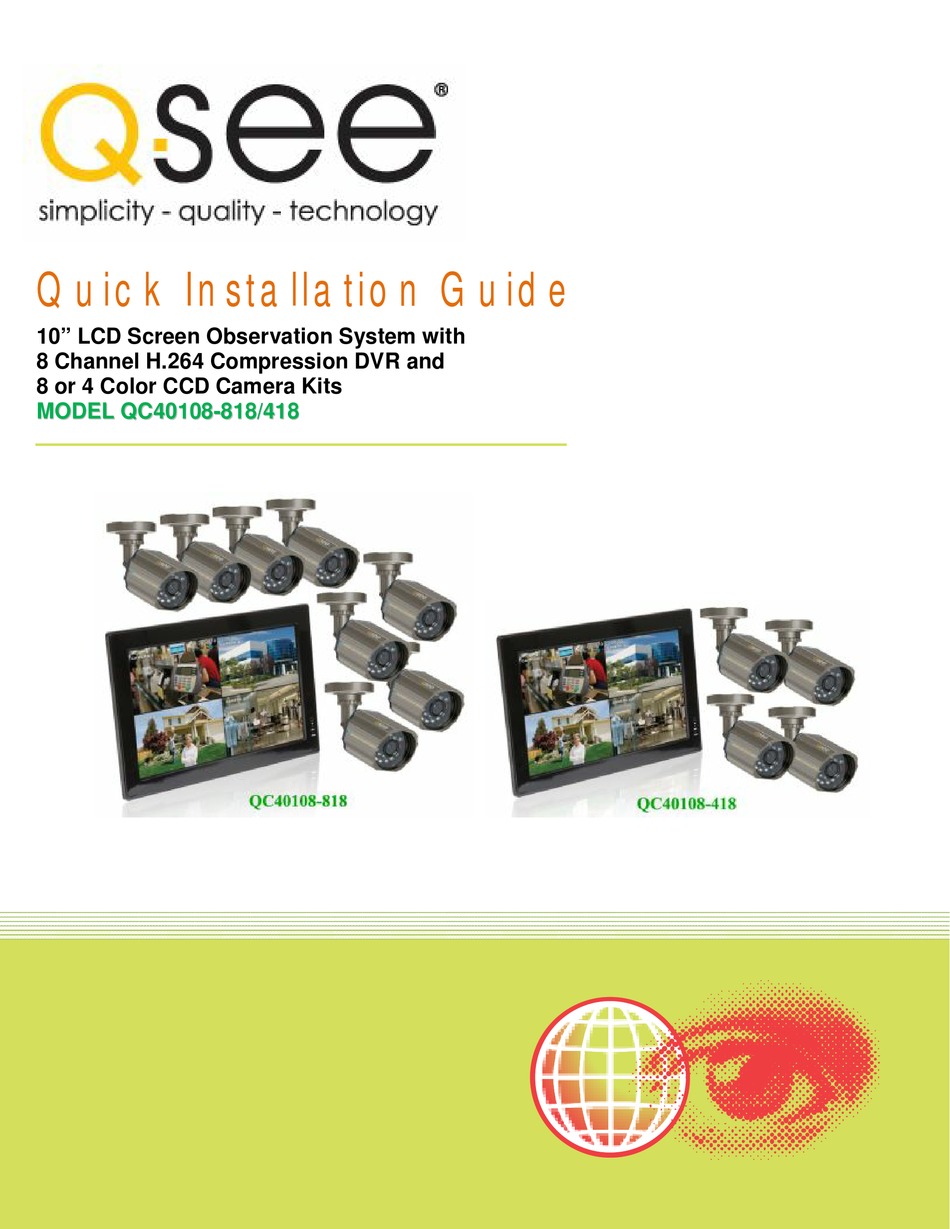 Q-SEE QC40108-818 QUICK INSTALLATION MANUAL Pdf Download | ManualsLib