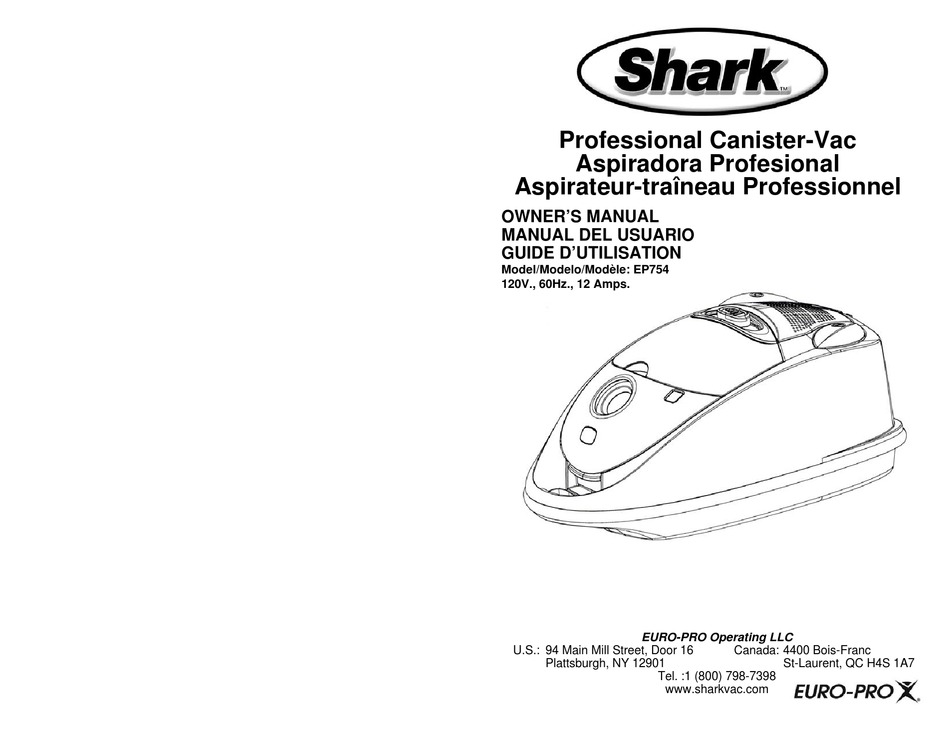 SHARK EP754 OWNER'S MANUAL Pdf Download ManualsLib