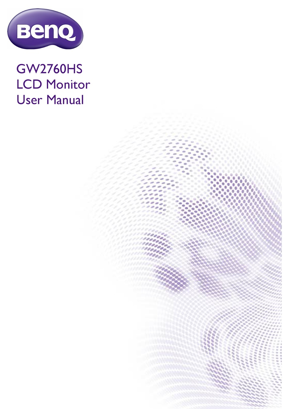 Benq Gw2760hs User Manual Pdf Download Manualslib