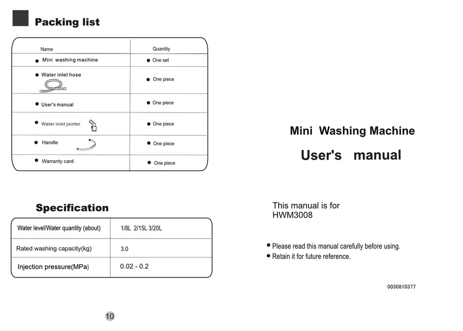 HAIER HWM3008 USER MANUAL Pdf Download | ManualsLib