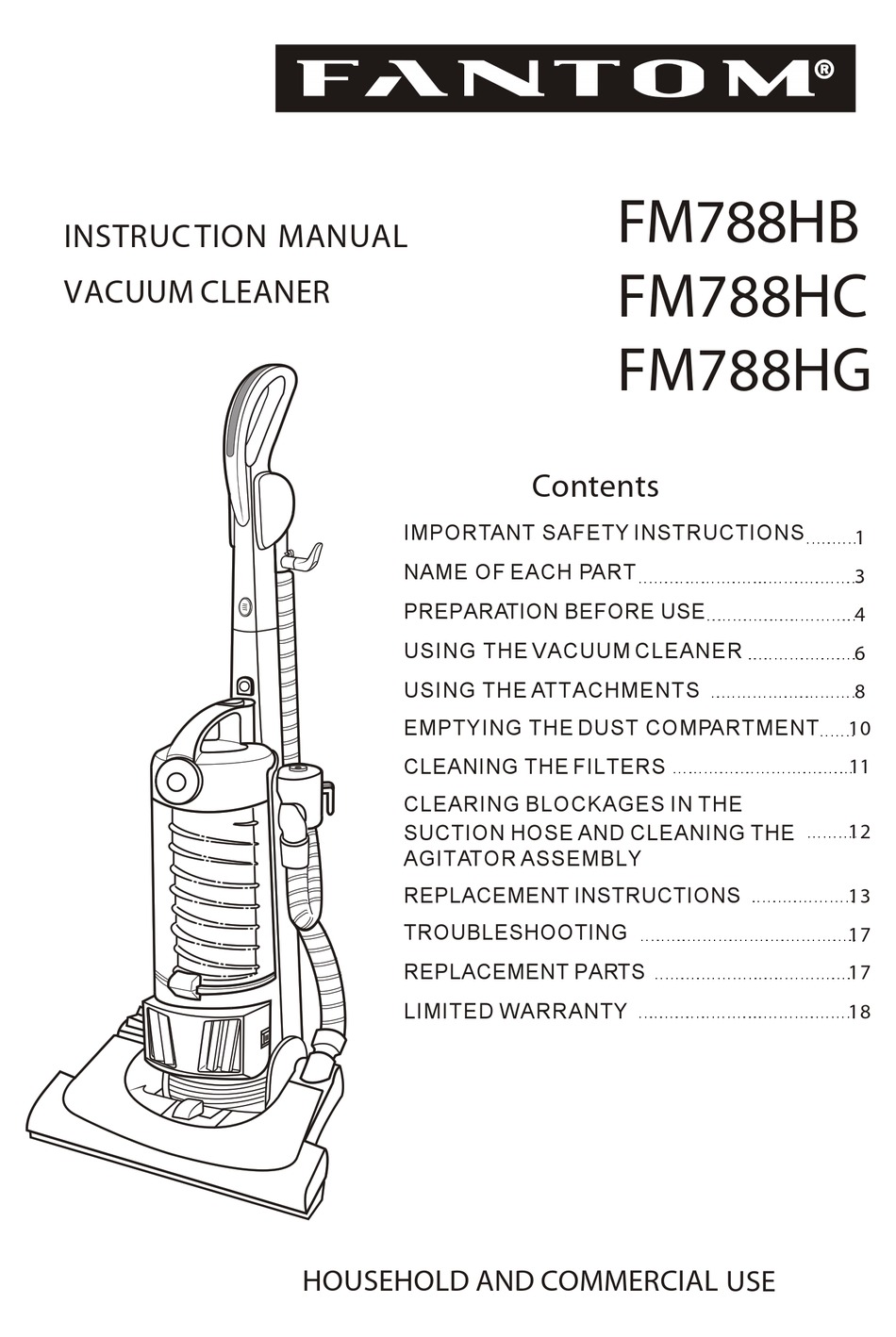 FANTOM FM788HB INSTRUCTION MANUAL Pdf Download ManualsLib