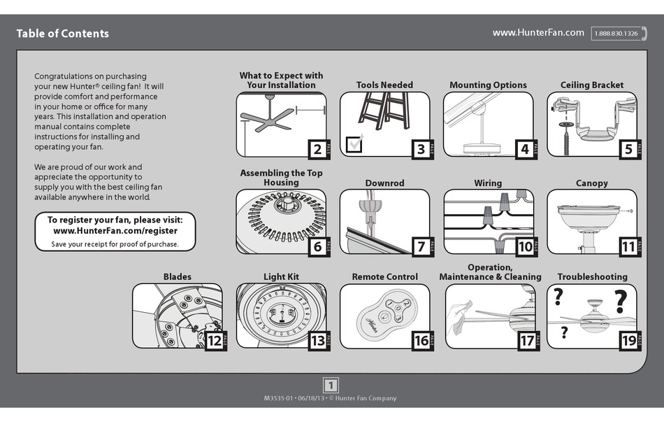 Hunter Ceiling Fan Instruction Manual, Hunter Ceiling Fan Downrod Installation
