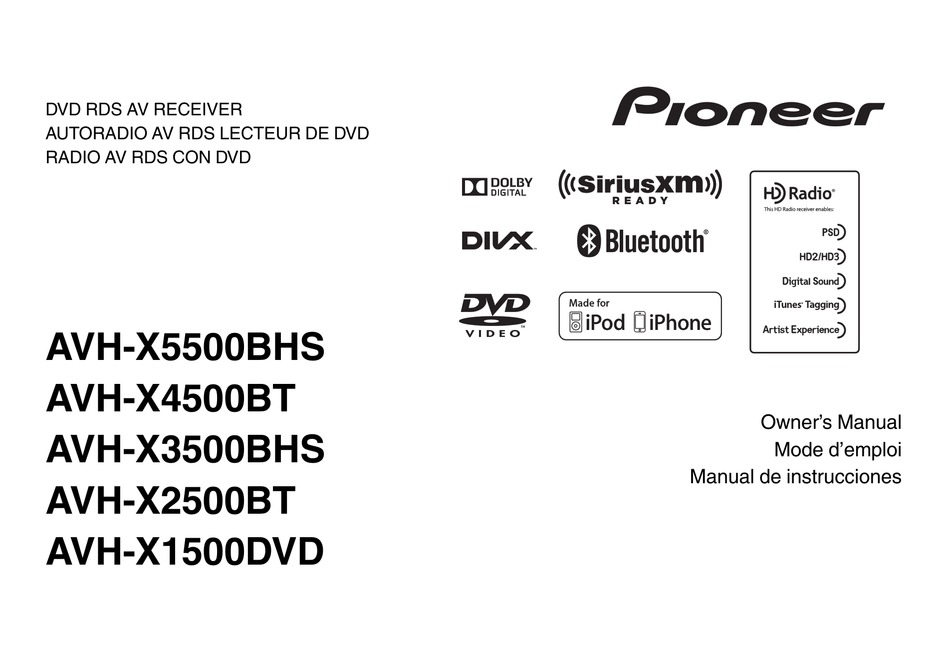 PIONEER AVH-X5500BHS OWNER'S MANUAL Pdf Download | ManualsLib