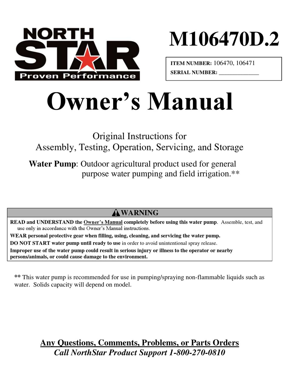 NORTH STAR M106470D.2 OWNER'S MANUAL Pdf Download | ManualsLib