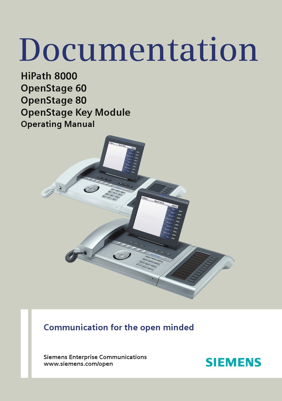 SIEMENS HIPATH 8000 OPERATING MANUAL Pdf Download | ManualsLib