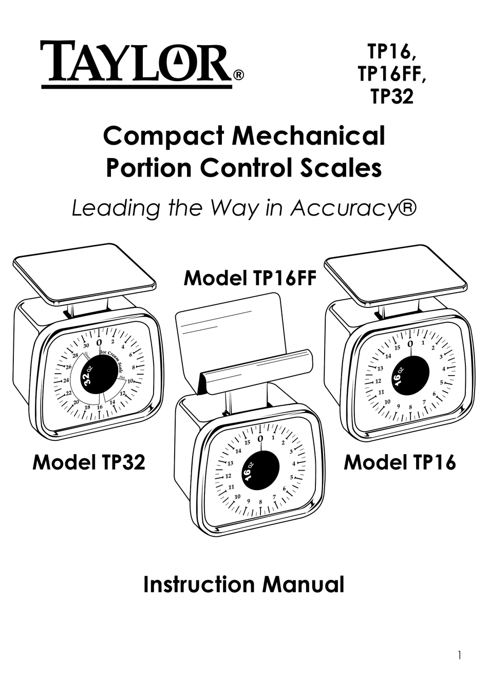 TAYLOR 5721F Body Composition Scale User Guide