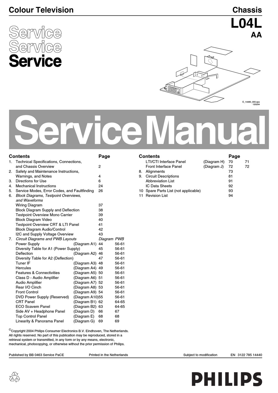 PHILIPS L04L SERVICE MANUAL Pdf Download | ManualsLib