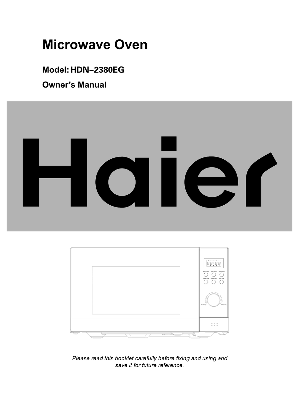 haier microwave oven hdn 2380eg