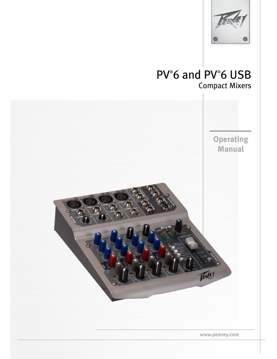 PEAVEY PV6 OPERATING MANUAL Pdf Download | ManualsLib