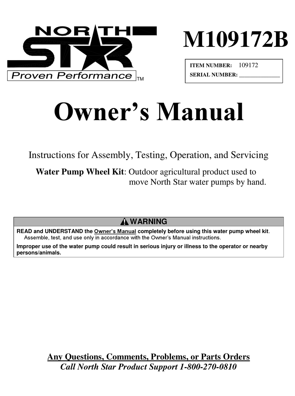 NORTH STAR M109172B OWNER'S MANUAL Pdf Download | ManualsLib