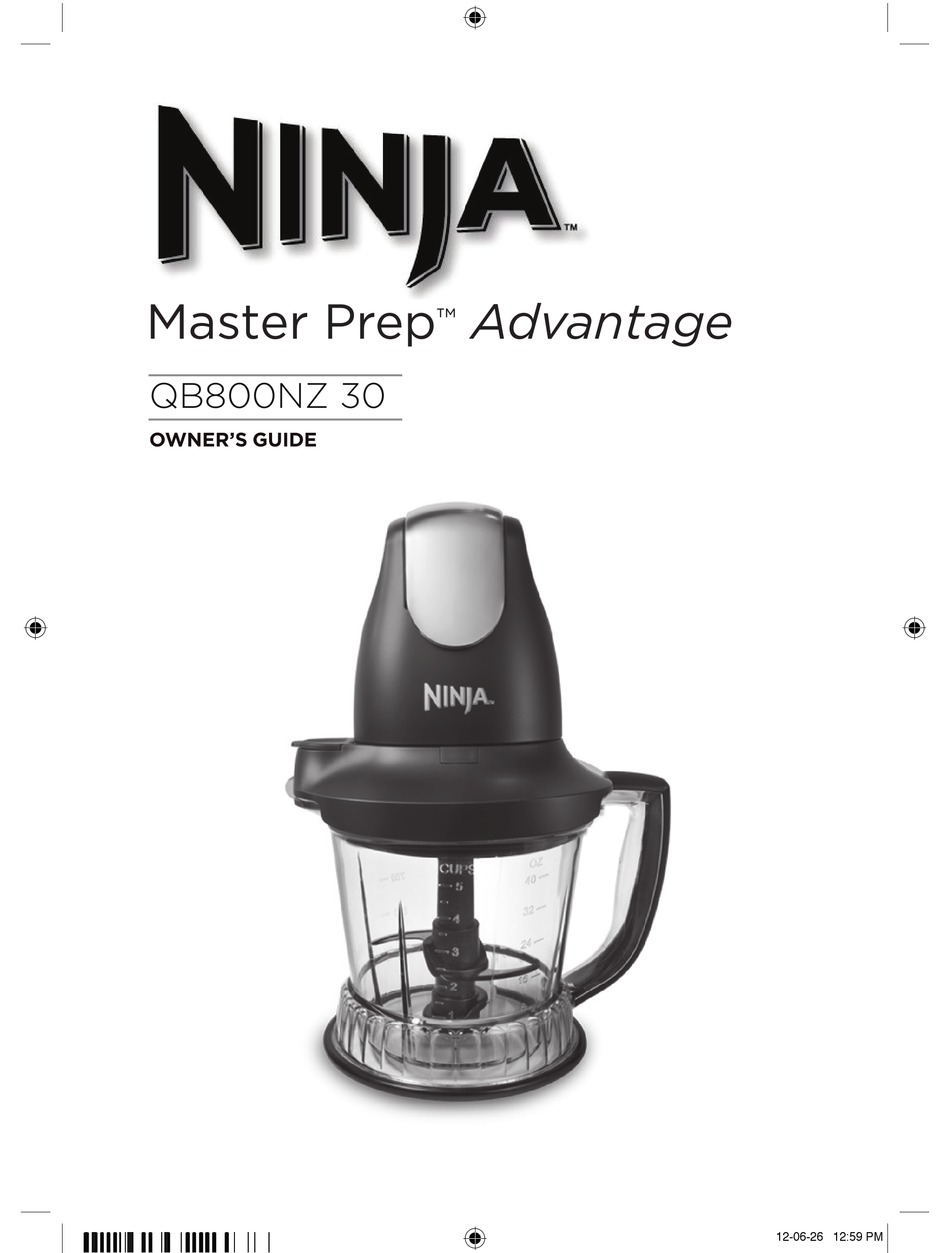 NINJA MASTER PREP QB900 SERIES OWNER'S MANUAL Pdf Download